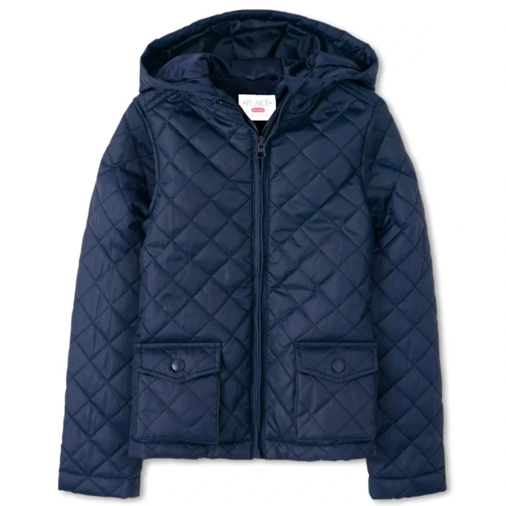 Girls Quilted Hooded Jacket Tidal Medium‎ – The Children's Place New With Tags